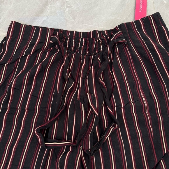 Women’s Xhiliration Target Striped Tie Front Pants Pockets Plus Size XXL - Picture 5 of 16